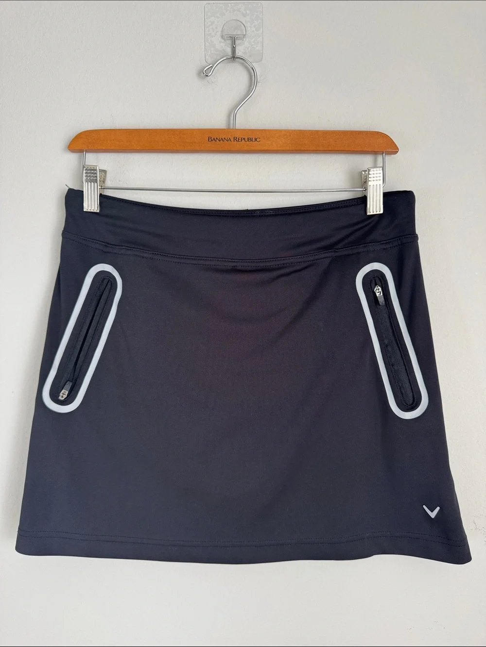 Callaway Opti-Dri Women’s Black Golf Skort Built-In Shorts Zip Pockets Size M